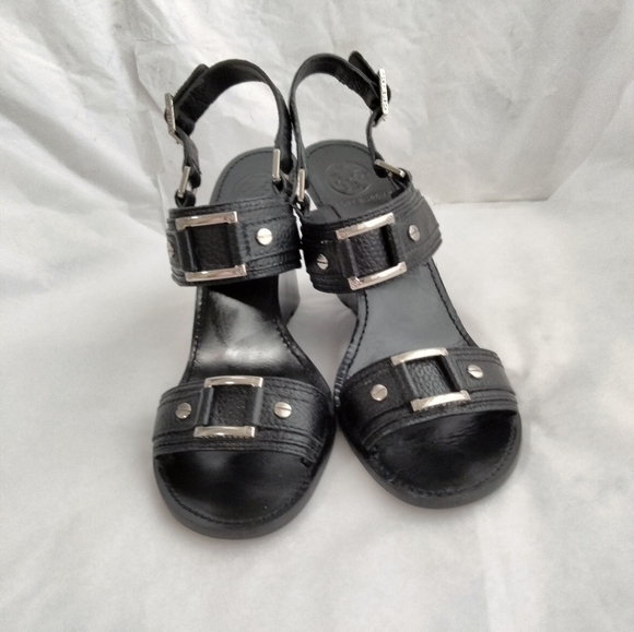 Tory Burch Carys Leather Wedges size 9M - Picture 4 of 16